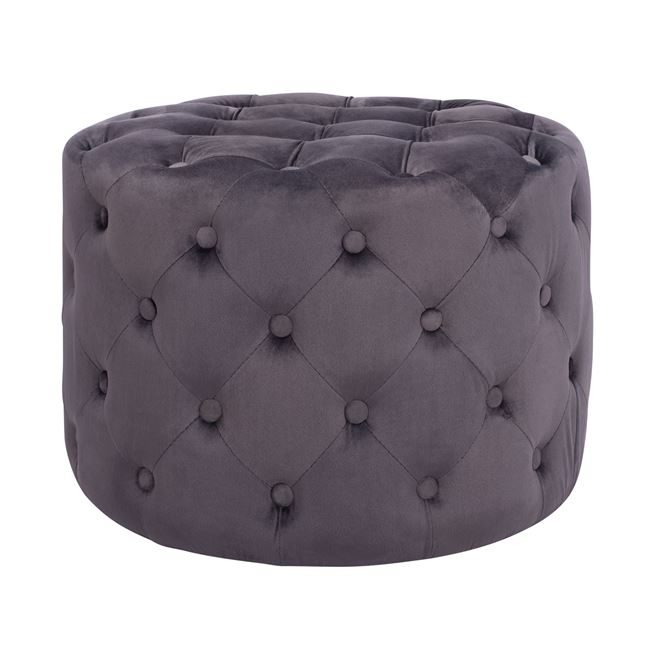 skampo-kassie-gkri-beloydo-typoy-chester ΣΚΑΜΠΟ KASSIE ΓΚΡΙ ΒΕΛΟΥΔΟ ΤΥΠΟΥ CHESTERFIELD HM8406.01 Φ60x43Υ εκ. - Image 1