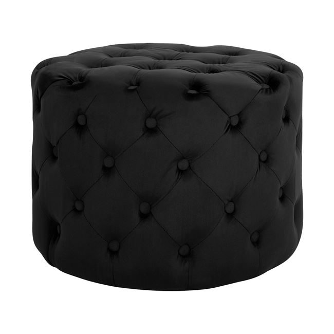skampo-kassie-mayro-beloydo-typoy-cheste ΣΚΑΜΠΟ KASSIE ΜΑΥΡΟ ΒΕΛΟΥΔΟ ΤΥΠΟΥ CHESTERFIELD HM8406.04 Φ60x43Υ εκ. - Image 1