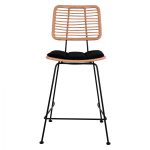 ΣΚΑΜΠΟ ΜΕΣΑΙΟΥ ΥΨΟΥΣ ALLEGRA HM5644 ΜΕΤΑΛΛΙΚΟ ΜΕ WICKER ΣΕ ΜΠΕΖ ΑΠΟΧΡΩΣΗ 55x56x107 εκ. - Image 3