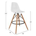 ΣΚΑΜΠΟ ΜΠΑΡ RENATA HM0173.01 ΛΕΥΚΟ 58x56x107Υ εκ. - Image 2