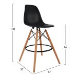 ΣΚΑΜΠΟ ΜΠΑΡ RENATA HM0173.02 ΜΑΥΡΟ 47x50x108Υ εκ. - Image 2