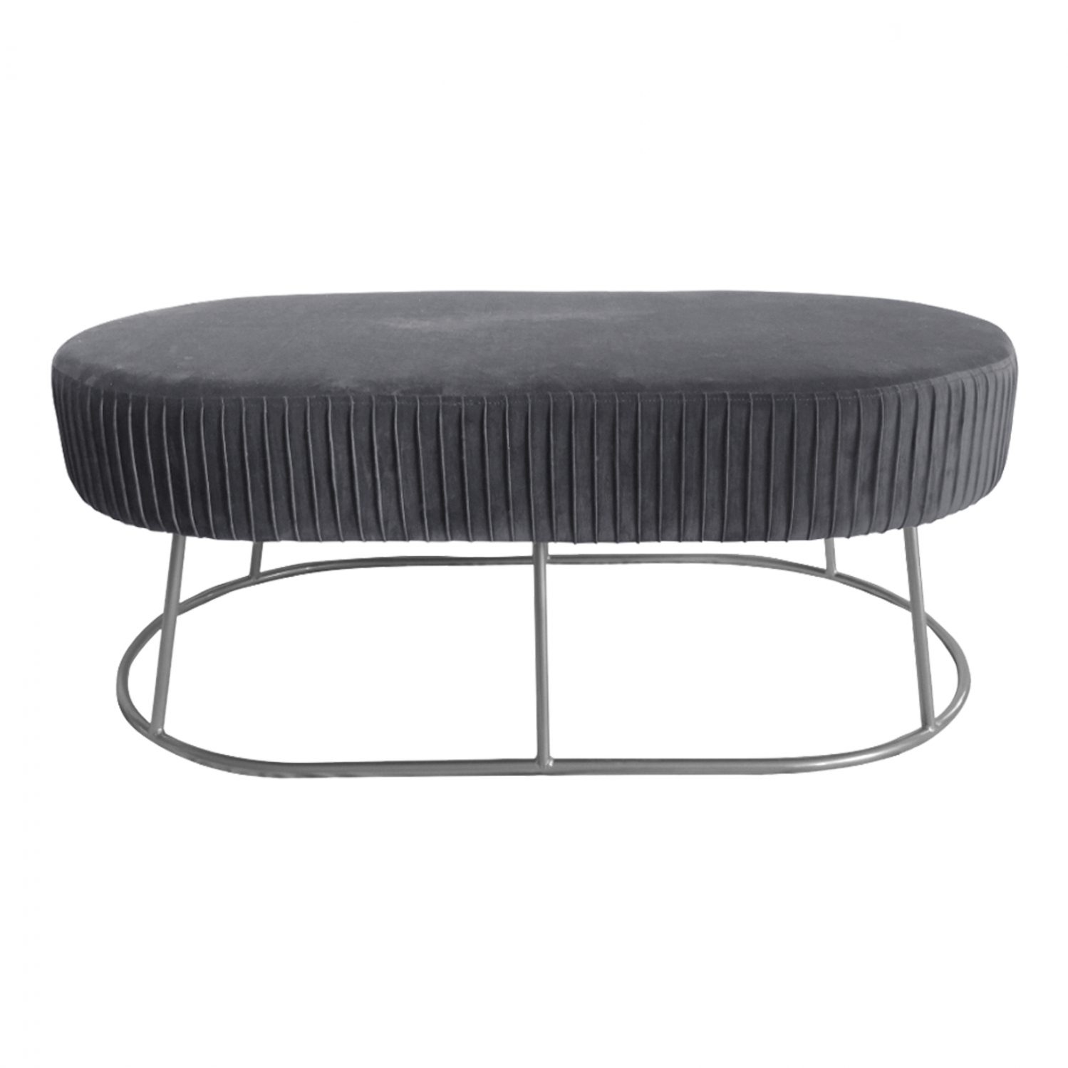 skampo-pagkaki-alinafe-hm863501-apo-gkri ΣΚΑΜΠΟ ΠΑΓΚΑΚΙ ALINAFE HM8635.01 ΑΠΟ ΓΚΡΙ ΒΕΛΟΥΔΟ ΜΕ ΑΣΗΜΙ ΒΑΣΗ 118Χ66Χ42Y εκ. - Image 1