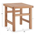 ΣΚΑΜΠΩ-ΤΡΑΠΕΖΑΚΙ ΦΥΣΙΚΟ ΕΜΠΟΤΙΣΜΟΥ KOLI 40Χ40X45Υ εκ. HM289.03 - Image 2