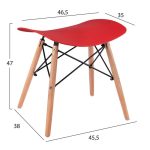 ΣΚΑΜΠΩ ΞΥΛΙΝΑ ΠΟΔΙΑ ΤΟΝΙΑ HM0109.04 KOKKINO 46,5x35x47 εκ. - Image 2