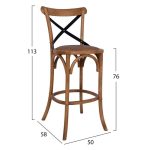 ΣΚΑΜΠΩ ΞΥΛΙΝΟ FORENZA HM8304 ΜΕ ΜΕΤΑΛΛΙΚΗ ΧΙΑΣΤΙ ΠΛΑΤΗ 50Χ58Χ113 ΕΚ - Image 2