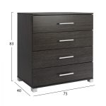 ΣΥΡΤΑΡΙΕΡΑ ΜΕΛΑΜΙΝΗΣ BRIANA HM2204.01 ME 4 ΣΥΡΤΑΡΙΑ ZEBRANO 75x40x83 εκ. - Image 2