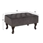 ΤΑΜΠΟΥΡΕ ΥΠΟΠΟΔΙΟ HM226.10 ΓΚΡΙ ΒΕΛΟΥΔΟ T.CHESTERFIELD EMMA 80x46x42Y εκ. - Image 2