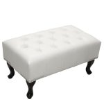 ΤΑΜΠΟΥΡΕ ΥΠΟΠΟΔΙΟ T.CHESTERFIELD EMMA HM226.02 PU ΛΕΥΚΟ ΜΑΤ 80χ46χ42εκ - Image 2