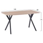 ΤΡΑΠΕΖΙ ALARICK HM8550.01 ΜΕ MDF ΕΠΙΦΑΝΕΙΑ SONAMA & ΜΕΤΑΛΛΙΚΑ ΠΟΔΙΑ 140X80X75Υ εκ. - Image 2