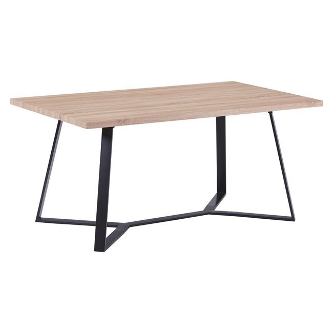 trapezi-aldwin-me-mdf-epifaneia-sonama-m ΤΡΑΠΕΖΙ ALDWIN ΜΕ MDF ΕΠΙΦΑΝΕΙΑ SONAMA & ΜΕΤΑΛΛΙΚΑ ΠΟΔΙΑ HM8551.01 160X90X75Υ εκ. - Image 1