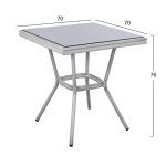 ΤΡΑΠΕΖΙ ΑΛΟΥΜΙΝΙΟΥ HARLOW 70X70X76 BAMBOO LOOK HM5568.01 ΛΕΥΚΗ ΠΑΤΙΝΑ ΜΕ ΓΥΑΛΙ - Image 2