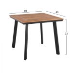ΤΡΑΠΕΖΙ ΑΛΟΥΜΙΝΙΟΥ TABER ΑΝΘΡΑΚΙ ΜΕ ΕΠΙΦΑΝΕΙΑ POLYWOOD HM5563.02 80x80x73Υεκ. - Image 2