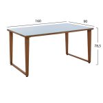 ΤΡΑΠΕΖΙ ΑΛΟΥΜΙΝΙΟΥ WINIFRED BAMBOO LOOK ΜΕ ΓΥΑΛΙ 160Χ90Χ78 HM5552.01 - Image 2