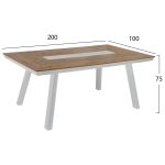 ΤΡΑΠΕΖΙ ΑΛΟΥΜΙΝΙΟΥ TABER ΜΕ POLYWOOD 200X100 ΛΕΥΚΟ HM5131.11 - Image 2