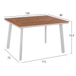 ΤΡΑΠΕΖΙ ΑΛΟΥΜΙΝΙΟΥ TABER ΜΕ POLYWOOD ΛΕΥΚΟ 120x80x72,5Υ εκ. HM5562.01 - Image 2