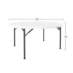 ΤΡΑΠΕΖΙ CATERING-ΣΥΝΕΔΡΙΟΥ HM5043 Φ152Χ74εκ ΠΤΥΣΣΟΜΕΝΟ ΣΤΡΟΓΓΥΛΟ - Image 2