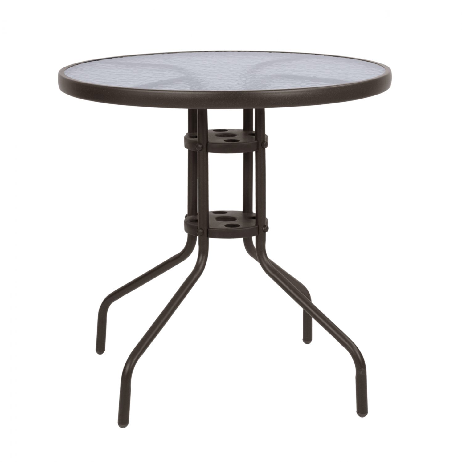 trapezi-lima-f70ch70yek-metalliko-kafe-m ΤΡΑΠΕΖΙ LIMA Φ70Χ70Υεκ. ΜΕΤΑΛΛΙΚΟ ΚΑΦΕ ΜΕ ΓΥΑΛΙΝΗ ΕΠΙΦΑΝΕΙΑ HM5146.02 - Image 1