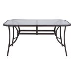 ΤΡΑΠΕΖΙ BRUNO 150X90Χ72Υεκ. ΚΑΦΕ ΜΕΤΑΛΛΙΚΟ ΜΕ ΓΥΑΛΙΝΗ ΕΠΙΦΑΝΕΙΑ HM5145.02 - Image 3