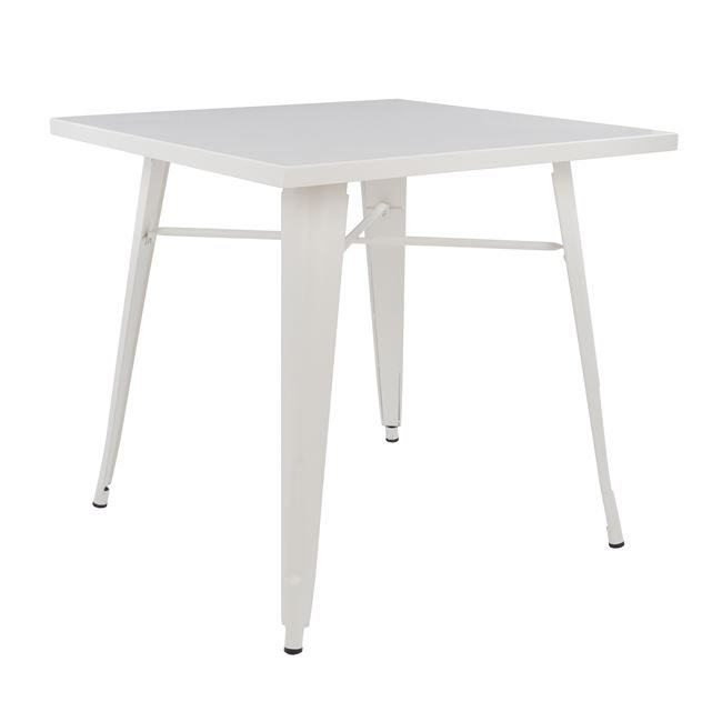 trapezi-metalliko-milk-white-mat-hm06082 ΤΡΑΠΕΖΙ ΜΕΤΑΛΛΙΚΟ MILK WHITE ΜΑΤ HM0608.21 80X80X76 - Image 1
