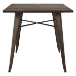 ΤΡΑΠΕΖΙ ΜΕΤΑΛΛΙΚΟ ΣΕ ΧΡΩΜΑ RUSTY ΚΑΙ ΞΥΛΟ HM0611.04 80x80x76εκ - Image 3