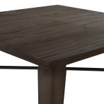 ΤΡΑΠΕΖΙ ΜΕΤΑΛΛΙΚΟ ΣΕ ΧΡΩΜΑ RUSTY ΚΑΙ ΞΥΛΟ HM0611.04 80x80x76εκ - Image 4