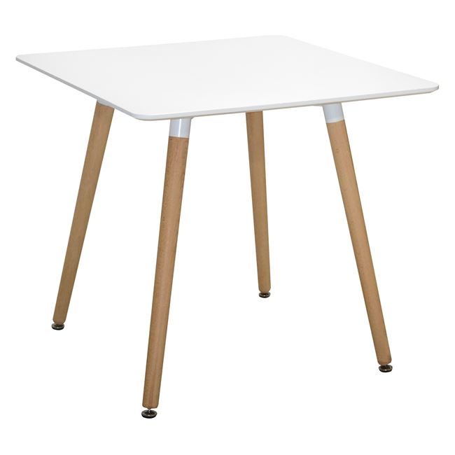 trapezi-minimal-hm005701-leyko-80ch80-me ΤΡΑΠΕΖΙ MINIMAL HM0057.01 ΛΕΥΚΟ 80Χ80Χ74 ΕΚ ΜΕ ΞΥΛΙΝΑ ΠΟΔΙΑ ΟΞΙΑ - Image 1