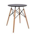 ΤΡΑΠΕΖΙ MINIMAL HM0060.02, ΜΑΥΡΟ, ΞΥΛΙΝΑ ΠΟΔΙΑ ΟΞΙΑ, Φ60X72Υ εκ.