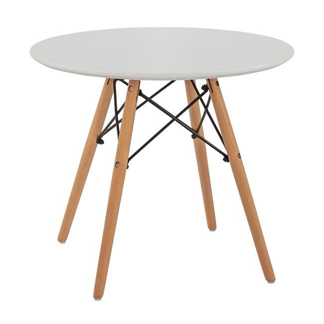 trapezi-minimal-kid-hm845101-stroggylo-f ΤΡΑΠΕΖΙ MINIMAL KID HM8451.01 ΣΤΡΟΓΓYΛΟ Φ60X51Υ ΛΕΥΚΟ - Image 1
