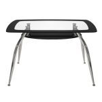 ΤΡΑΠΕΖΙ NORRIS 120Χ75Χ75ΕΚ HM0086.02 ΓΥΑΛΙΝΟ ΜΑΥΡΟ - Image 2