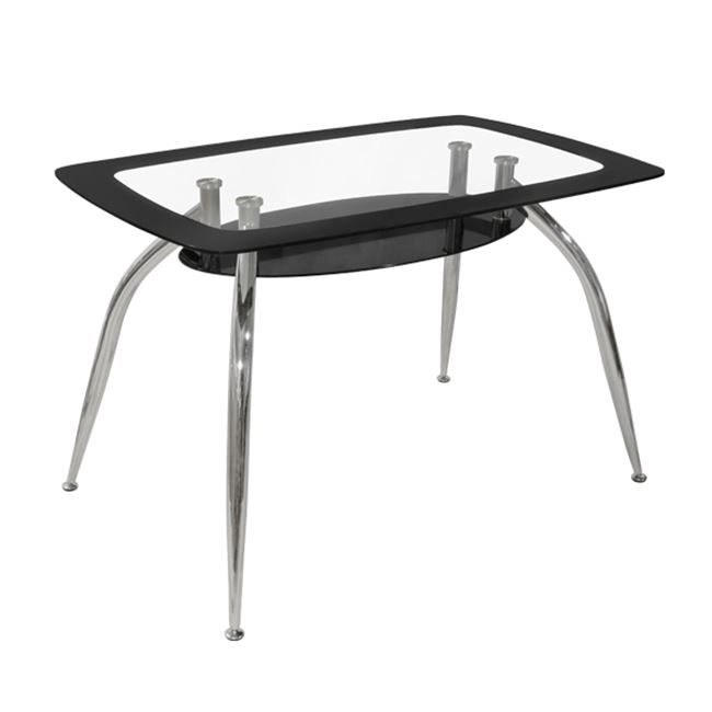 trapezi-norris-120ch75ch75-hm008602-gyal ΤΡΑΠΕΖΙ NORRIS 120Χ75Χ75ΕΚ HM0086.02 ΓΥΑΛΙΝΟ ΜΑΥΡΟ - Image 1