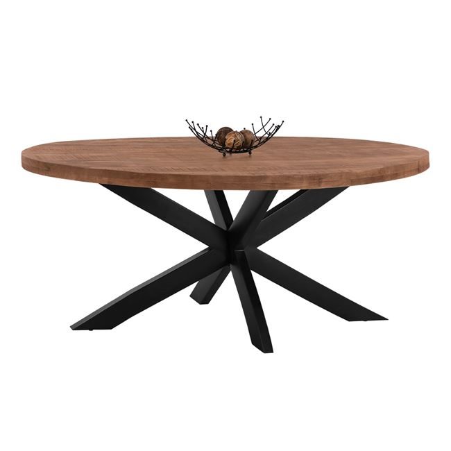 trapezi-oval-6ekpachos-apo-masif-xylo-ma ΤΡΑΠΕΖΙ OVAL 6εκ.ΠΑΧΟΣ ΑΠΟ ΜΑΣΙΦ ΞΥΛΟ MANGO 210Χ100Χ78Υεκ. HM8483 - Image 1