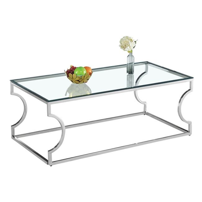 trapezi-salonioy-amara-hm861501-me-gyali ΤΡΑΠΕΖΙ ΣΑΛΟΝΙΟΥ AMARA HM8615.01 ΜΕ ΓΥΑΛΙ ΚΑΙ ΒΑΣΗ ΧΡΩΜΙΟΥ 120X60X45 EK. - Image 1