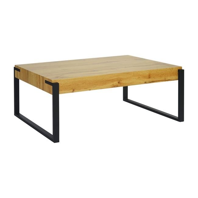 trapezi-salonioy-me-mdf-epifaneia-fysiko ΤΡΑΠΕΖΙ ΣΑΛΟΝΙΟΥ ΜΕ MDF ΕΠΙΦΑΝΕΙΑ ΦΥΣΙΚΟ & ΜΕΤΑΛΛΙΚΑ ΠΟΔΙΑ HM8555.01 110Χ64Χ43Υ εκ. - Image 1