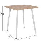 ΤΡΑΠΕΖΙ ΤΡΑΠΕΖΑΡΙΑΣ PALOMA HM8335.02, 70Χ70X76,5, SONOMA, ΛΕΥΚΑ ΠΟΔΙΑ - Image 2