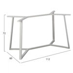 ΒΑΣΗ ΤΡΑΠΕΖΙΟΥ ΛΕΥΚΗ ΜΕΤΑΛΛΙΚΗ HM471.02 112X60X72 εκ. - Image 2