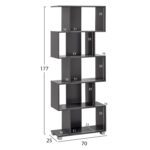 ΒΙΒΛΙΟΘΗΚΗ ΜΕΛΑΜΙΝΗΣ HM2385.10 ΓΚΡΙ 70x25x177Υ εκ. - Image 2