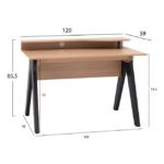ΓΡΑΦΕΙΟ CHANELLE 120x59x85,5Υ εκ. ΦΥΣΙΚΟ ΜΕ ΜΑΥΡΟ HM8649 - Image 2