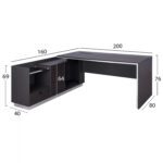 ΓΡΑΦΕΙΟ ΕΠΑΓΓΕΛΜΑΤΙΚΟ ΑΡΙΣΤΕΡΗ ΓΩΝΙΑ ROSEWOOD HM2112L 200X170X76Υ εκ. - Image 2