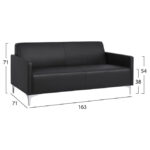 ΚΑΝΑΠΕΣ 3ΘΕΣΙΟΣ NELLIE HM3159.31 ΜΕ ΜΑΥΡΟ PU 163x71x71Υ εκ. - Image 2