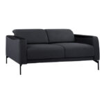 ΚΑΝΑΠΕΣ 3ΘΕΣΙΟΣ TRICIA HM3160.31 ΜΕ ΥΦΑΣΜΑ ΣΚΟΥΡΟ ΓΚΡΙ & ΜΑΥΡΟ PU 186x85x73-88 εκ. - Image 3
