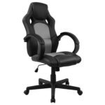 ΚΑΡΕΚΛΑ ΓΡΑΦΕΙΟΥ GAMING BUCKET HM1041.02 BUCKET ΜΑΥΡΟ PU+ΓΚΡΙ MESH  60x62x121-111 εκ.