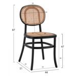 ΚΑΡΕΚΛΑ ΞΥΛΙΝΗ PENNY ΜΕ ΠΛΕΞΗ RATTAN ΣΕ ΜΑΥΡΗ ΑΠΟΧΡΩΣΗ HM8747 44x51x87 εκ. - Image 2