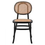 ΚΑΡΕΚΛΑ ΞΥΛΙΝΗ PENNY ΜΕ ΠΛΕΞΗ RATTAN ΣΕ ΜΑΥΡΗ ΑΠΟΧΡΩΣΗ HM8747 44x51x87 εκ. - Image 3
