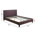 ΚΡΕΒΑΤΙ BECCA 150x200 εκ. ΜΕ PU ΚΑΦΕ HM553.02 - Image 2
