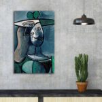 ΠΙΝΑΚΑΣ ΤΥΠΟΥ WOMAN WITH GREEN HAT HM7193.01 45X70X3 εκ. - Image 3