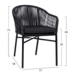 ΠΟΛΥΘΡΟΝΑ ΑΛΟΥΜΙΝΙΟΥ RAFAEL HM5698.02 ΜΑΥΡΗ & ΜΕ ΜΑΥΡΟ WICKER 57x58x77Υ εκ. - Image 2