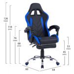 ΠΟΛΥΘΡΟΝΑ GAMING RUTT ΜΕ ΑΝΑΚΛΙΝΟΜΕΝΗ ΠΛΑΤΗ ΚΑΙ ΥΠΟΠΟΔΙΟ HM1156.08 ΣΕ ΧΡΩΜΑ ΜΑΥΡΟ-ΜΠΛΕ - Image 2