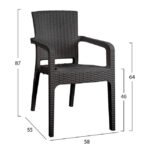 ΠΟΛΥΘΡΟΝΑ ΠΟΛΥΠΡΟΠΥΛΕΝΙΟΥ RATTAN HM5590.10 ΧΡΩΜΑ ΑΝΘΡΑΚΙ 58x55x87 cm. - Image 2