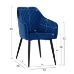 ΠΟΛΥΘΡΟΝΑΚΙ CHARLES HM8522.08 ΜΕ ΜΠΛΕ ΒΕΛΟΥΔΟ 52x60x89Y εκ. - Image 2