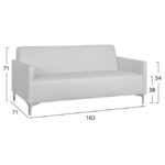 ΣΕΤ 2 ΤΜΧ ΚΑΝΑΠΕΣ 3ΘΕΣΙΟΣ ΚΑΙ 2ΘΕΣΙΟΣ NELLIE HM11274.02 ΛΕΥΚΟ ΧΡΩΜΑ - Image 2